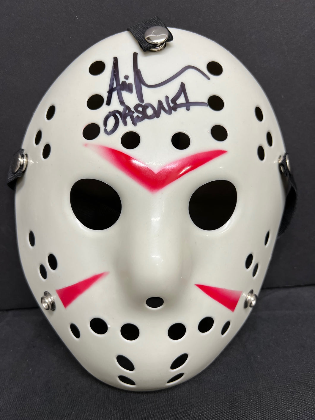 Ari Lehman Friday the 13th Signed White Mask with Jason 1 Inscr. With JSA COA