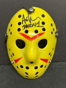Ari Lehman Friday the 13th Signed Yellow Hockey Mask Jason 1 Inscr. With JSA COA