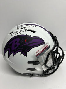 Baltimore Ravens Justin Tucker Signed Full Size Lunar with Inscription with JSA COA