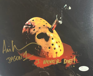 Ari Lehman Signed Friday the 13th 8x10 Knife I Never Die Inscr. With JSA COA