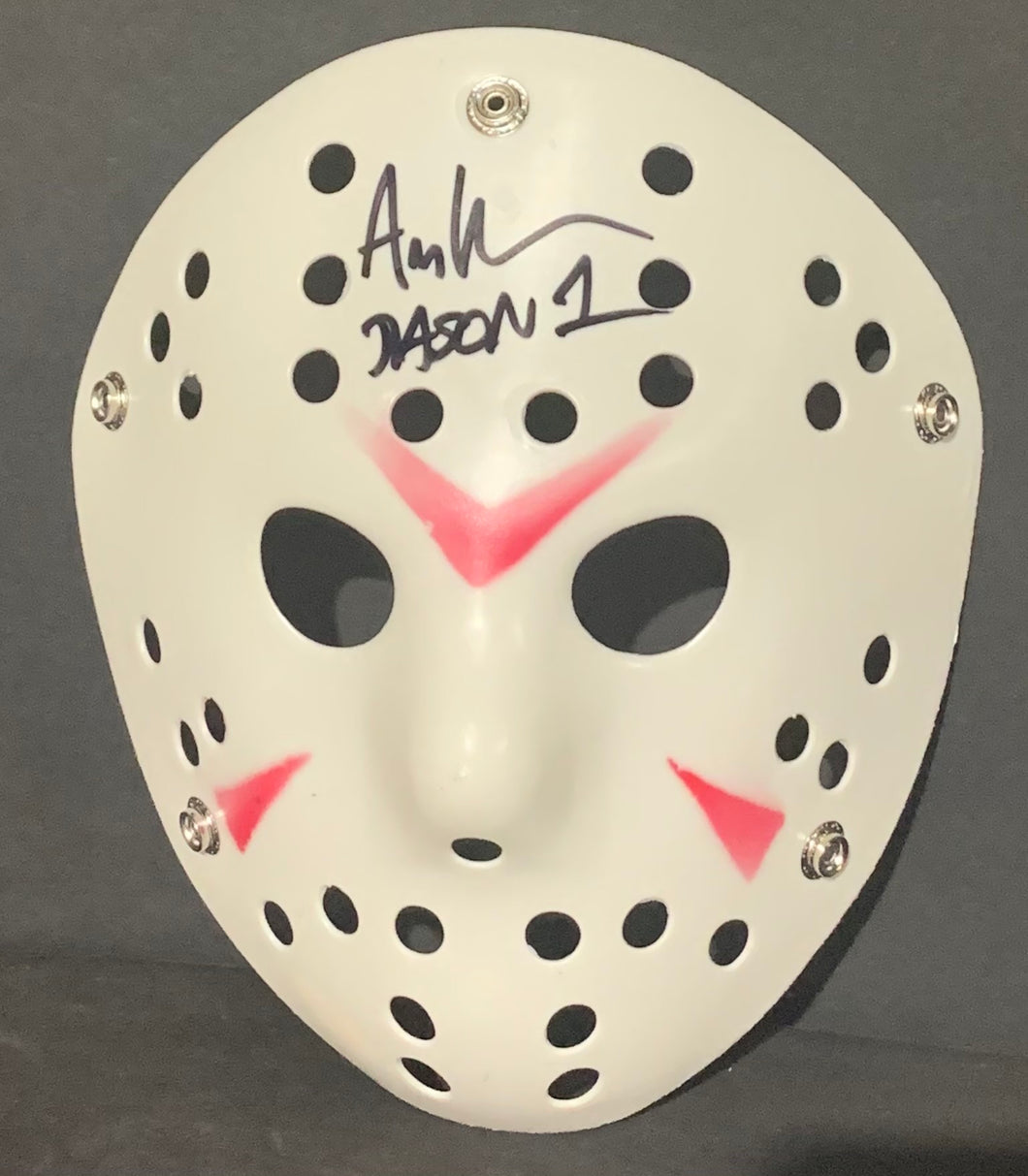 Ari Lehman Friday The 13th Signed Mask White Jason 1 Inscr. With JSA COA