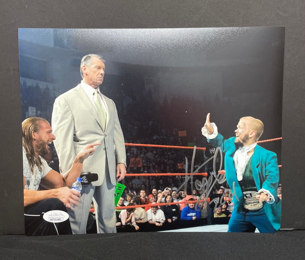 Hornswoggle WWE Signed 8x10 Photo (HHH & Vince in photo) JSA COA