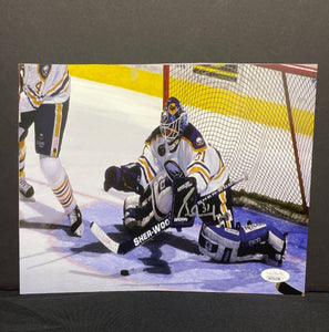 Grant Fuhr Buffalo Sabres Signed 8x10 Horizontal Photo "In Net Save" JSA COA