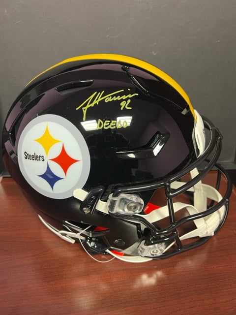 Pittsburgh Steelers James Harrison Signed Full Size Authentic Speed Flex Helmet with Beckett COA