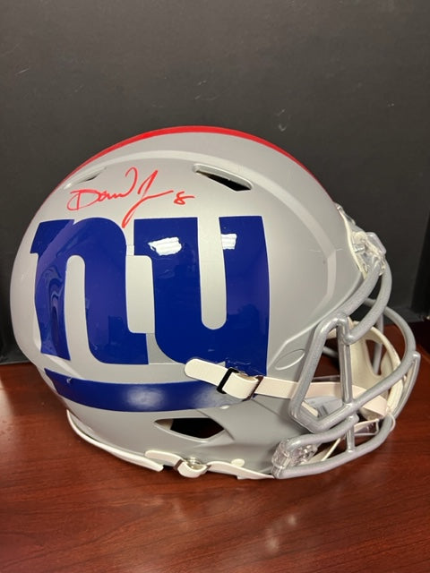 New York Giants Daniel Jones Speed AMP Authentic Full-Size Helmet with Fanatics COA