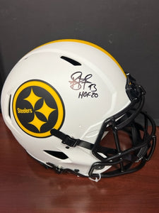 Pittsburgh Steelers Troy Polamalu Full Size Team Player Authentic Lunar Eclipse Helmet with Inscription with JSA COA