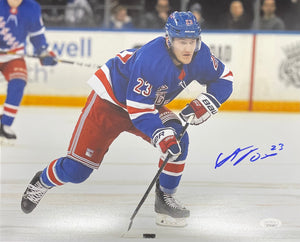 Adam Fox New York Rangers Signed 11x14 Photo JSA COA (Blue Jersey)