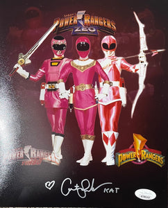 Catherine Sutherland Pink Power Ranger Signed Vertical 8x10 Photo JSA COA