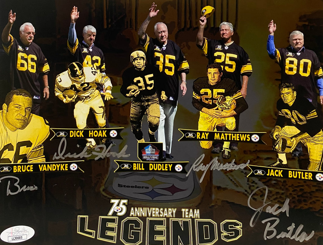 Pittsburgh Steelers Legends 4 Player Signed 8x10 With JSA COA