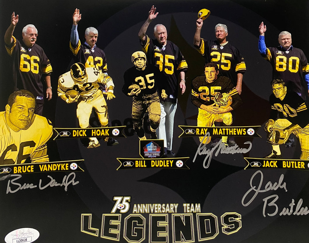 Pittsburgh Steelers Legends 3 Player Signed 8x10 With JSA COA