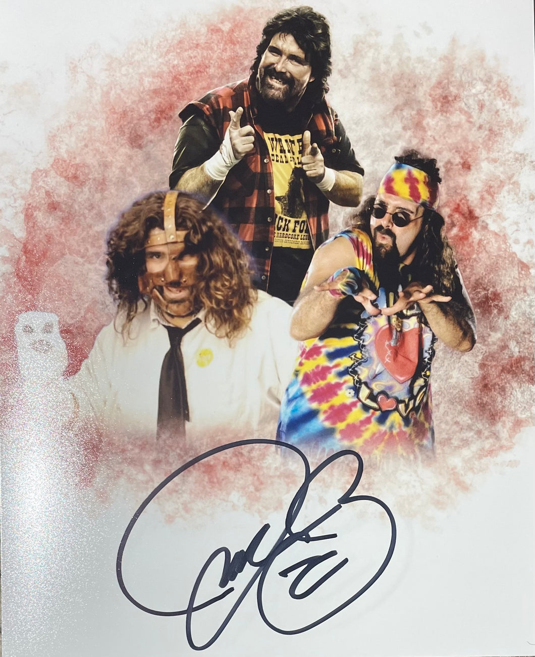 Mick Foley WWE Signed 8x10 Collage Photo JSA COA