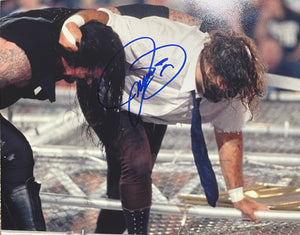 Mick Foley WWE Signed 16x20 Cage Photo w/ Undertaker- Close Up JSA COA