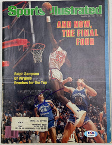Ralph Sampson University of Virginia Signed Sports Illustrated Magazine 3/30/81 PSA COA