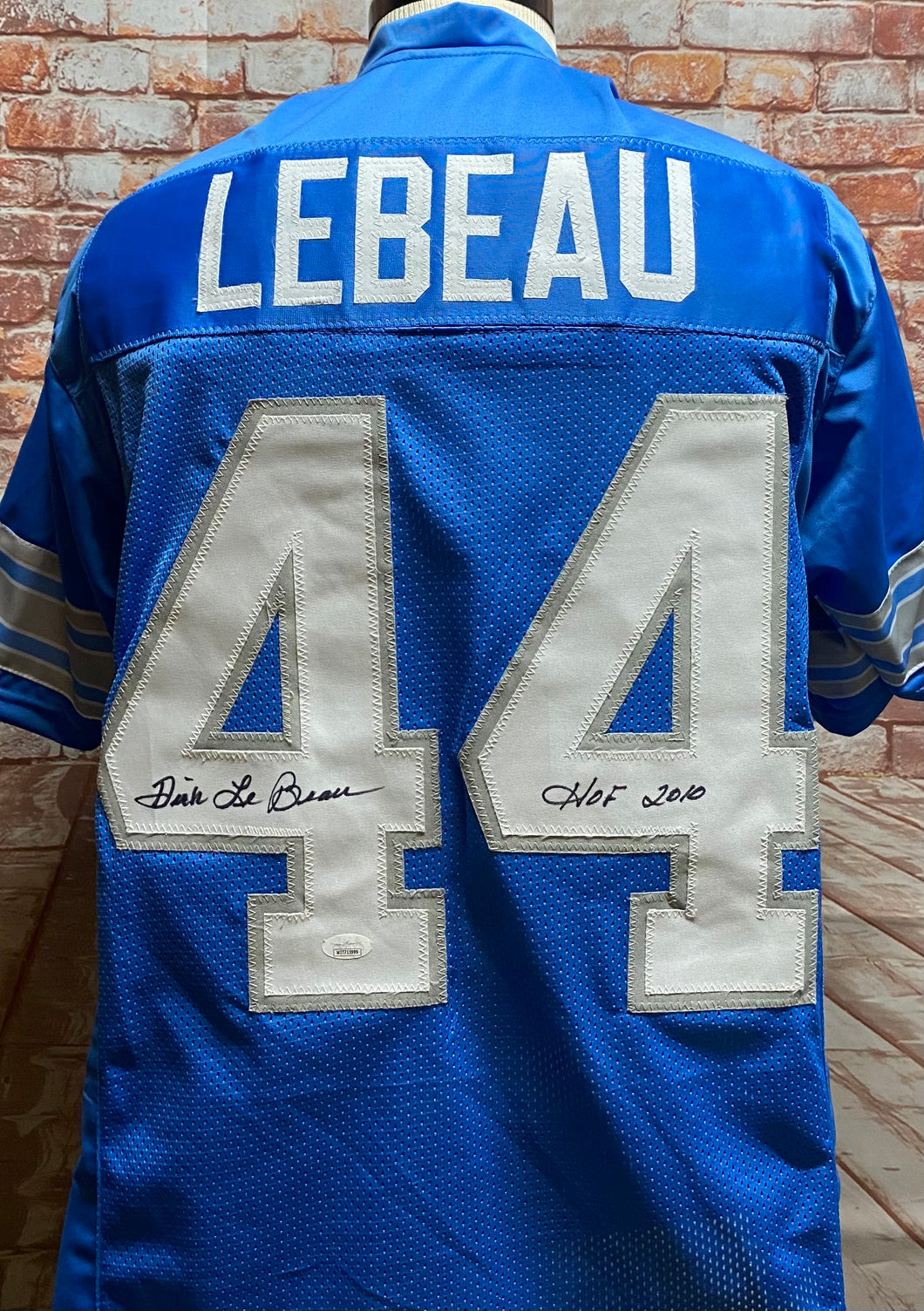 Dick LeBeau Detroit Lions Signed Blue Jersey w/ 