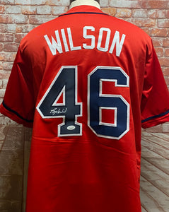Bryse Wilson Atlanta Braves Signed Red Jersey JSA COA